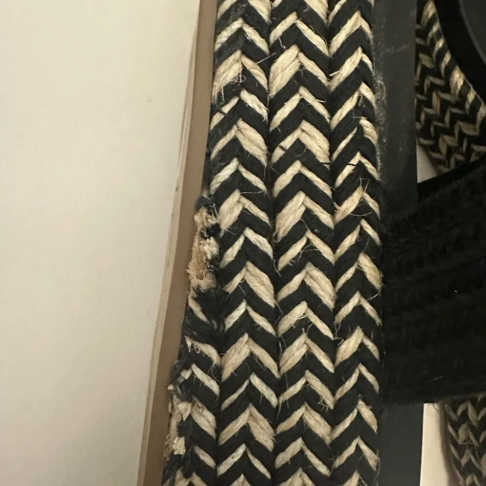 Wonderly Black Wedge‎ Woven Sandals size 8 NEW without box